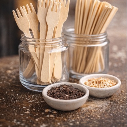 Dips puff puff served on dark wood